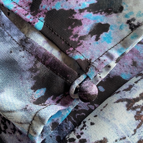 Cabi Blue Python Sheer Blouse - Picture 4 of 6